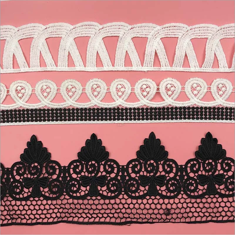 Hot sale french different design hollow lace Garment home Mesh designs polyester embroidery lace for dress