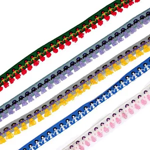 wholesale african 1.5cm national costume lace trim embroidery  jacquard ribbon