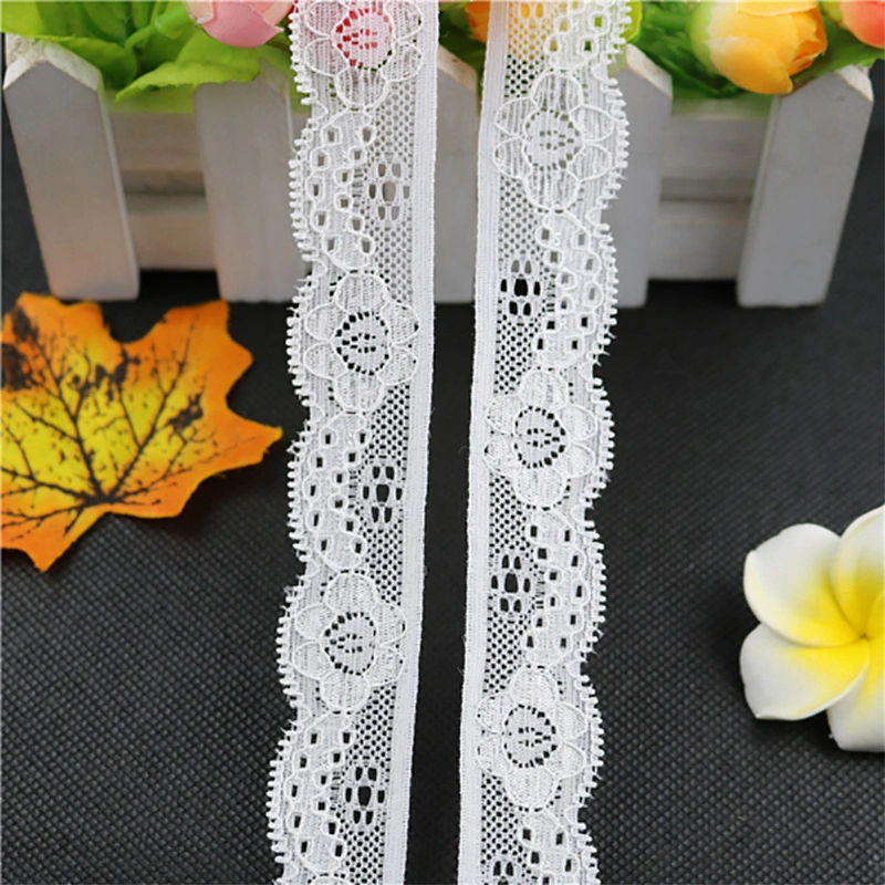 2018 new design 2.5cm nylon spandex lingerie stretch lace lycra lace trim