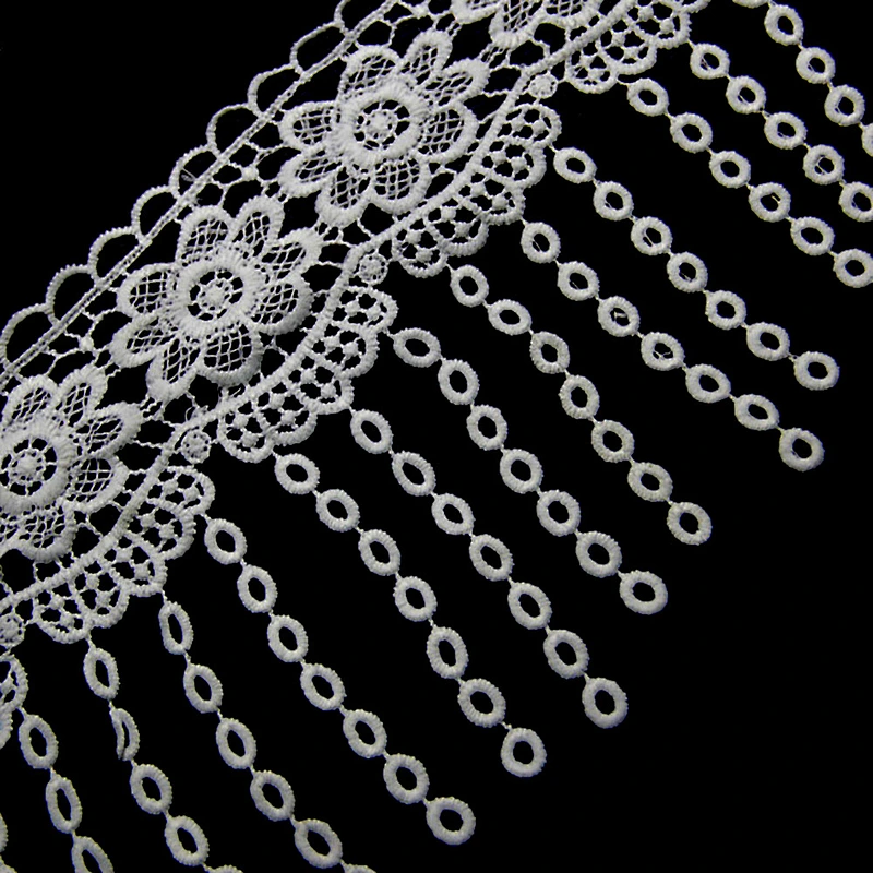 14.7cm  100% Polyester Chemical Embroidery Lace Dress Fabric