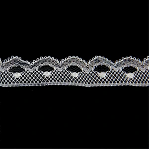 1.4cm Scalloped Vintage Elastic Floral Nylon Elastic Lace Ribbon Trimming for Decoration Craft