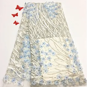 2019 beaded chemical lace embroidered fabric French bridal lace fabric embroidery fabric