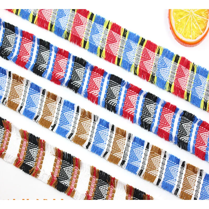 classic 3cm african ribbon tassel woven lace trim
