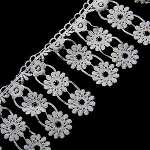 4.5cm  100% Polyester Chemical Embroidery Lace Fabric