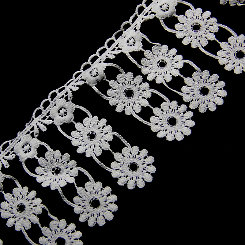 4.5cm  100% Polyester Chemical Embroidery Lace Fabric
