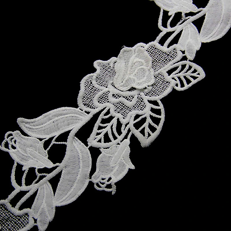 13cm  100% Polyester Chemical Embroidery Lace Trim