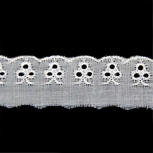2.5CM Most popular swiss tc vouile lace trimming embroidery