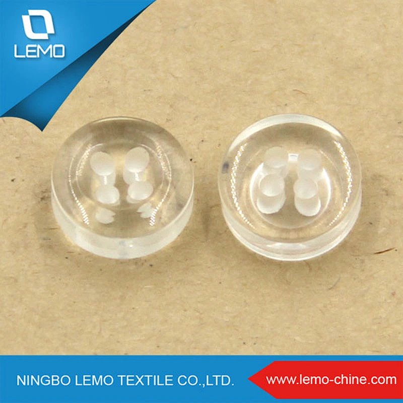 Transparent resin shirt button