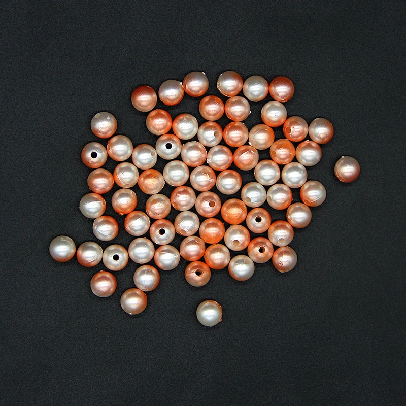 Mixed Red and White Colors Dyeing Round 8mm Plastic Pearl Beads