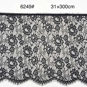 Fashion hot sale 31*300cm 100%  nylon french eyelash lace trim