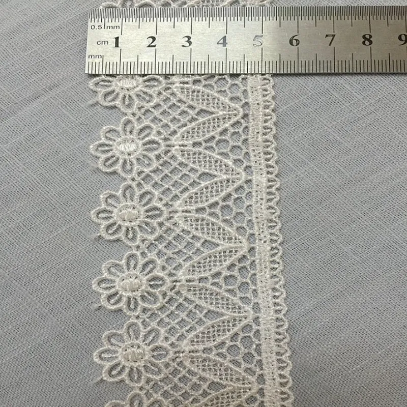 polyester african lace fabric embroidery border lace trim for home textile