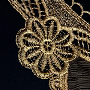 20.5cm V Shaped Lady Clothing Flower Pattern Polyester Collar Lace