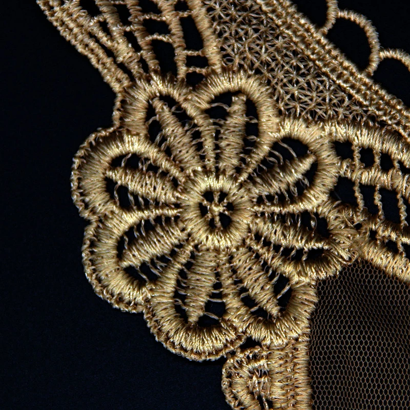20.5cm V Shaped Lady Clothing Flower Pattern Polyester Collar Lace