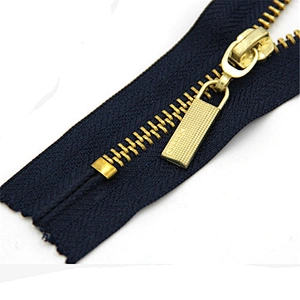 2018 Fashion Gold Teeth Brass Metal Gold Plated Zippers For Leather