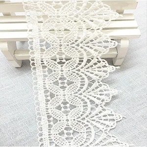 6.5cm embroidery hollow polyester lace trim for dress