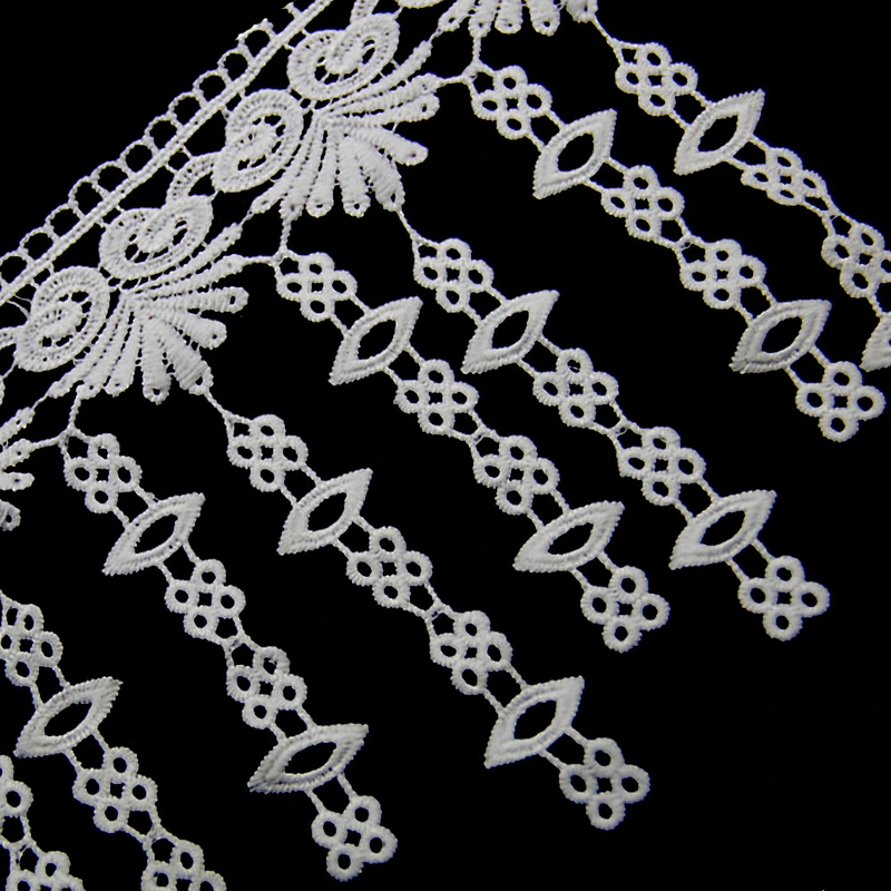 10cm  100% Polyester Chemical Embroidery Lace Trim