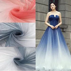 2019 new promotion gradient printing nylon lace fabric