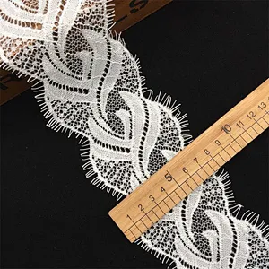 Fashion hot sale 7.5*300cm 100%  nylon french eyelash lace trim