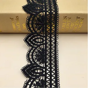african 5.5 cm polyester chemical embroidery lace wavy lace trim