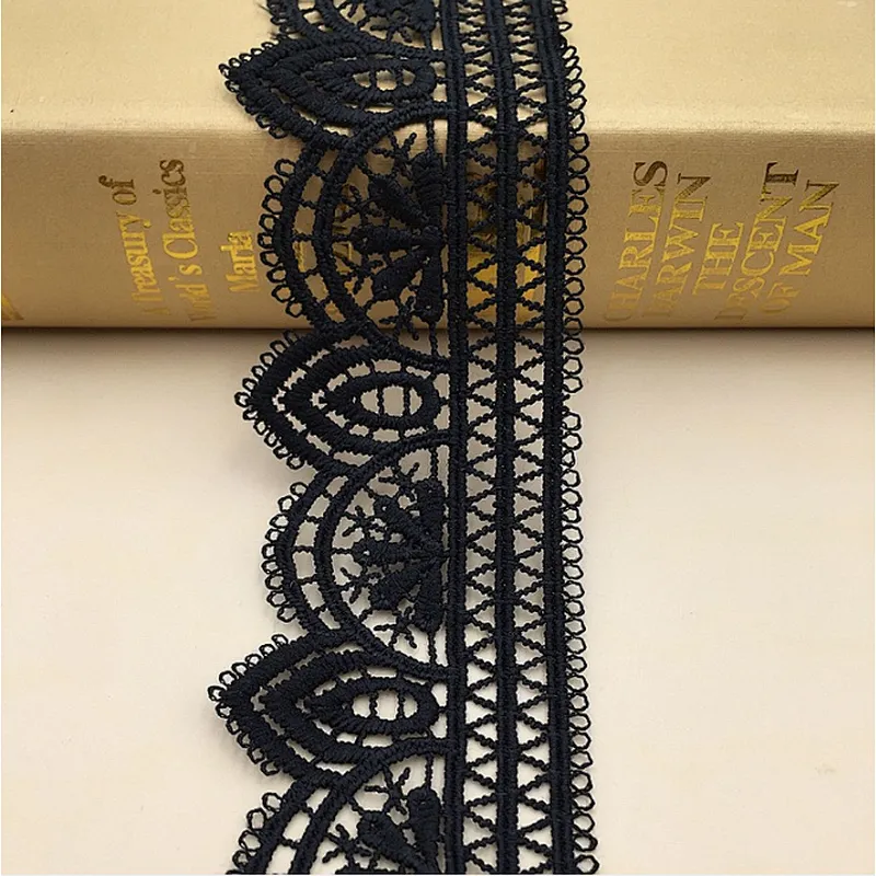 african 5.5 cm polyester chemical embroidery lace wavy lace trim