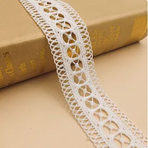 3cm african milk silk embroidery Water Soluble lace Trimming chemical lace polyester fabric
