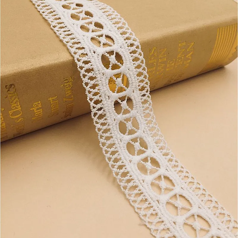 3cm african milk silk embroidery Water Soluble lace Trimming chemical lace polyester fabric