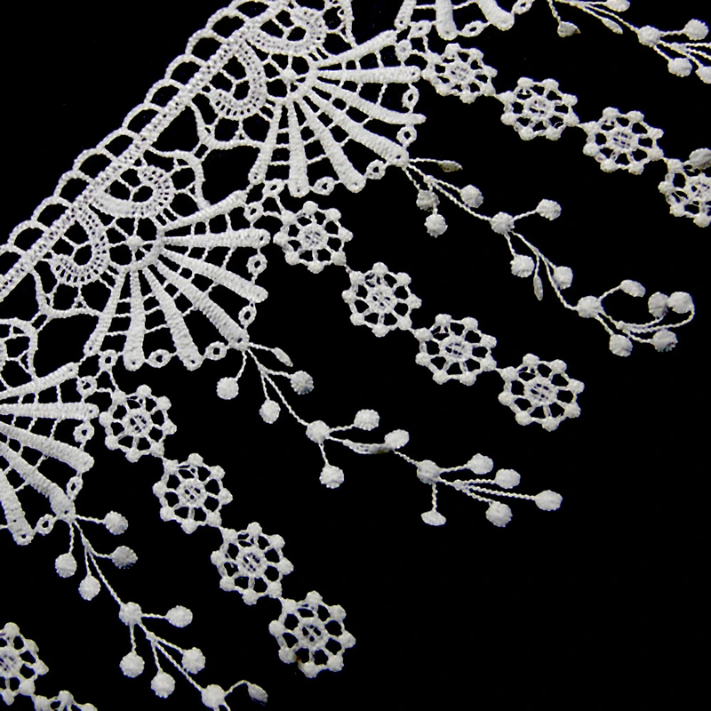 13.5cm  100% Polyester Chemical Embroidery Lace Fabric