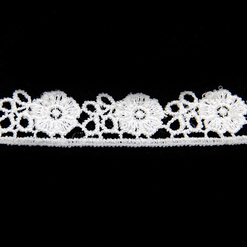 15 yard  1.8cm  Free Sample Chemical Embroidery Polyester Lace Ribbon for Decoration