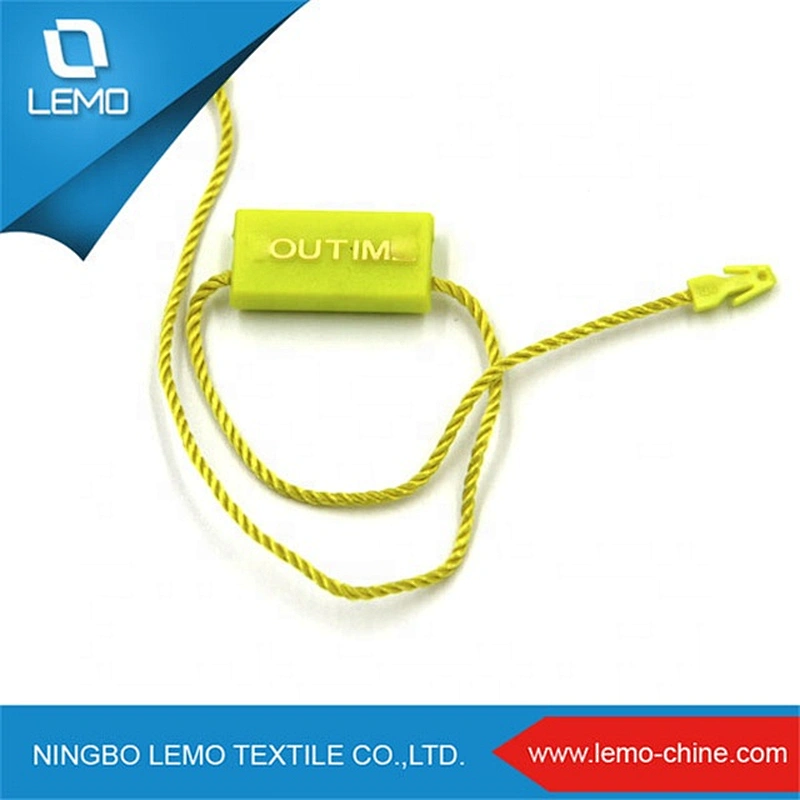 Eco-friendly Wholesale Cheap Garment snap lock Custom Embossed Logos Plastic String long Seal Hang Tags