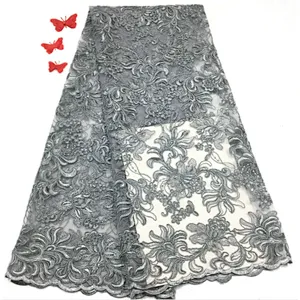 2019 high quality best selling new design embroidered 3d flower lace fabric wedding dress fabric