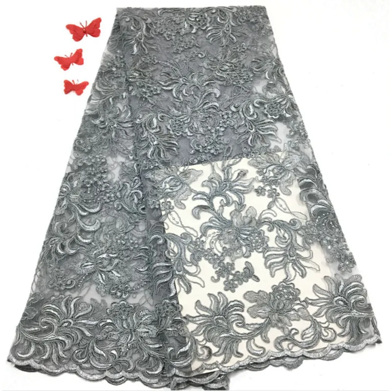 2019 high quality best selling new design embroidered 3d flower lace fabric wedding dress fabric