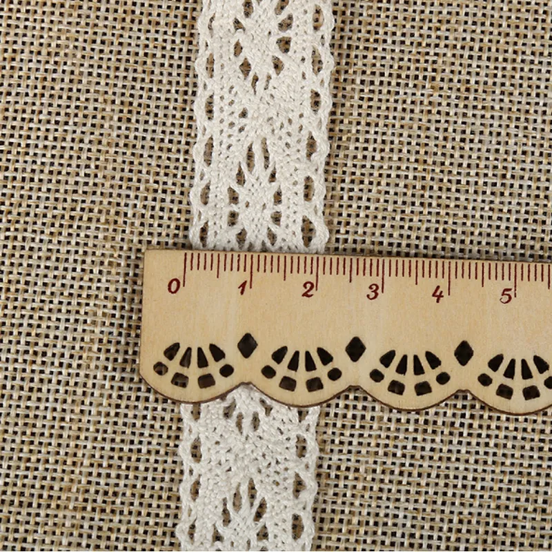 Hot Sale 2cm Different Styles High Quality Hollow  Lace Trim Cheap 100% Cotton Embroidery Lace Trim for Dress