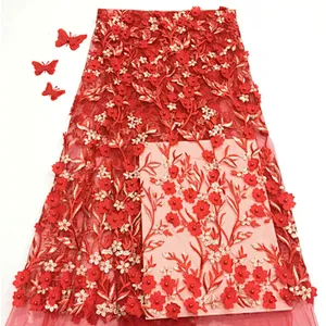 2019 new laser embroidery hollow beaded fabric embroidery embroidery wedding dress fabric