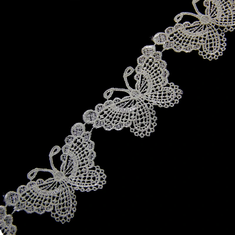 5cm White Floral Chemical Embroidery Lace Trim