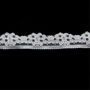1.5cm White Stretch Floral Scallop Lace Trim