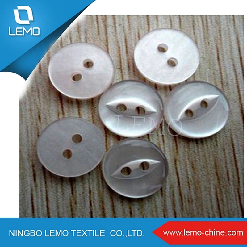 lemo Small Pearlized Domed Top Cat Eye White Plastic Buttons 10mm