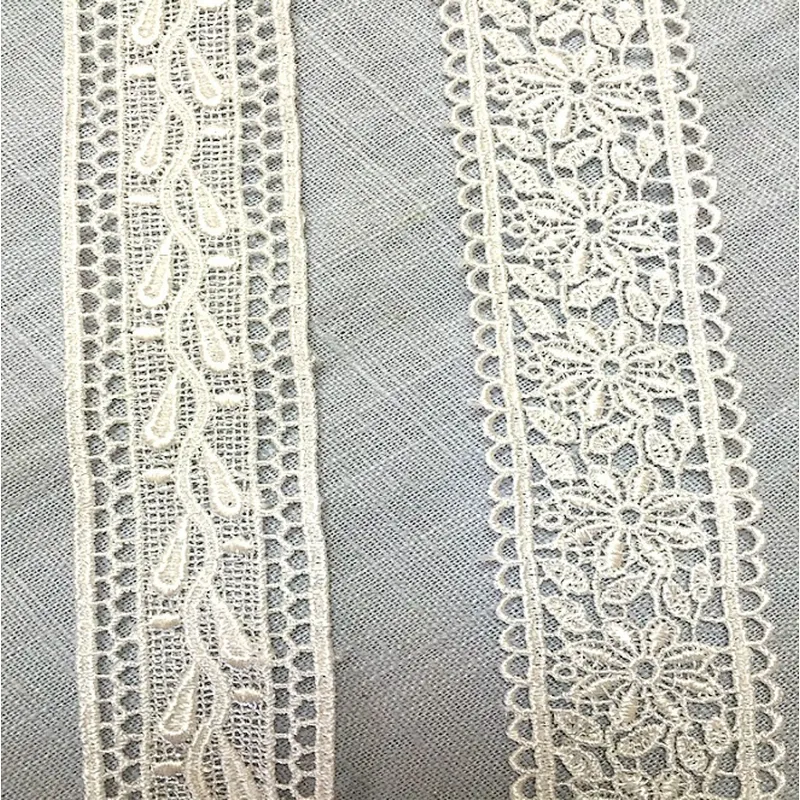 Fashion African French Embroidery Cotton/Polyester Lace Trim For Garments And Home Textile