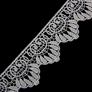 6.5cm Off-White Leaf Fringe Mesh Embroidery Chemical Lace