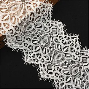 Fashion hot sale 13*300cm 100%  nylon french eyelash lace trim