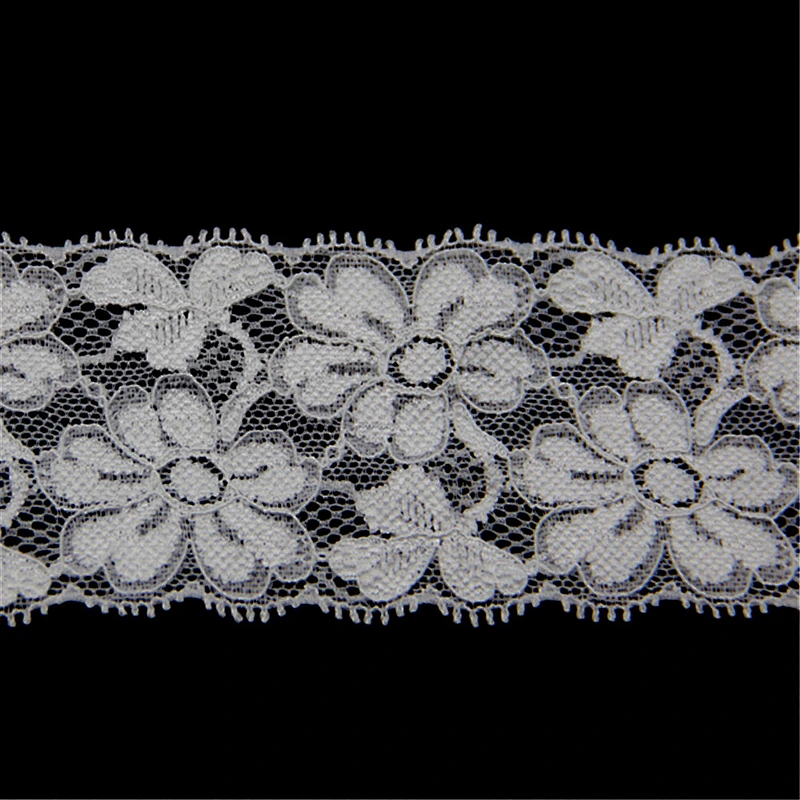 6cm Flower Design Elastic Spandex and Nylon Lace Trim