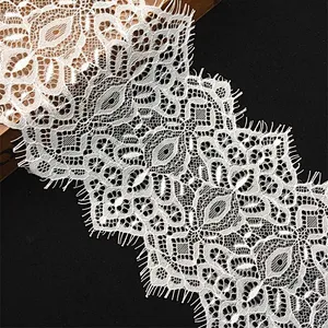 Fashion hot sale 13*300cm 100%  nylon french eyelash lace trim