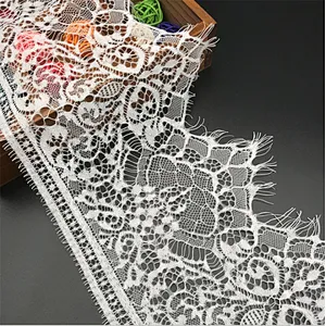 Fashion hot sale 18*300cm 100%  nylon french eyelash lace trim