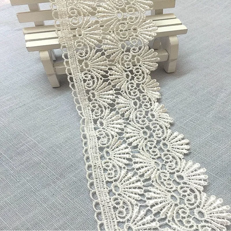 100% polyester african lace fabric embroidery chemical lace trim with high quality