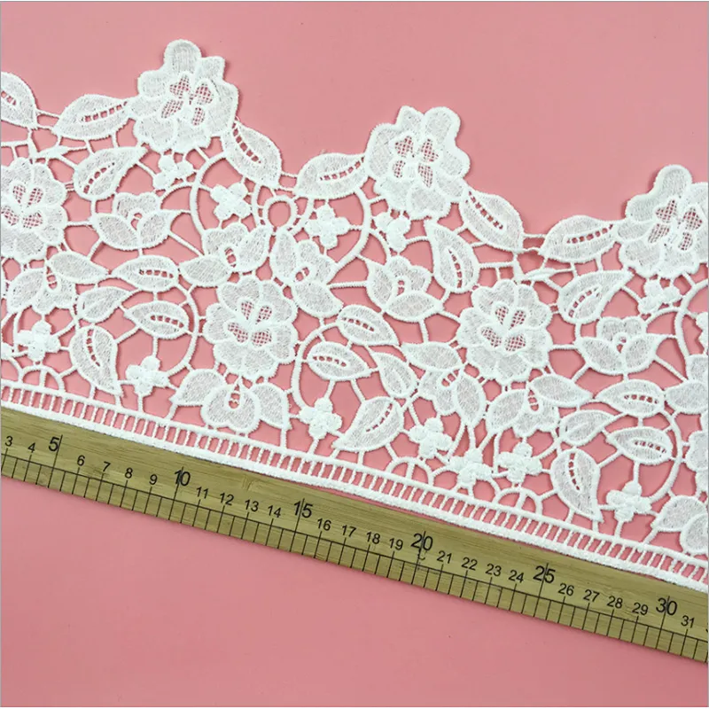New design french hollow lace Garment home Mesh designs polyester embroidery lace for dress