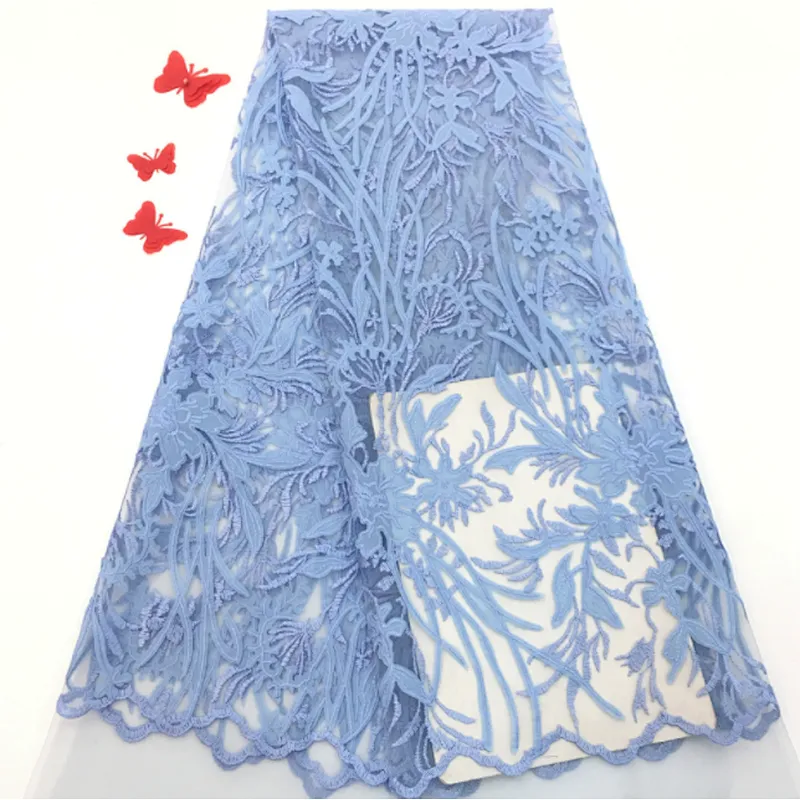 2019 hotsell garment Laser embroidery mesh hand-embroidered fabric solid color mesh fabric