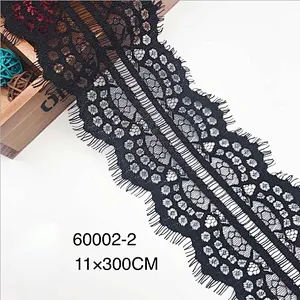 Fashion hot sale 11*300cm 100%  nylon french eyelash lace trim
