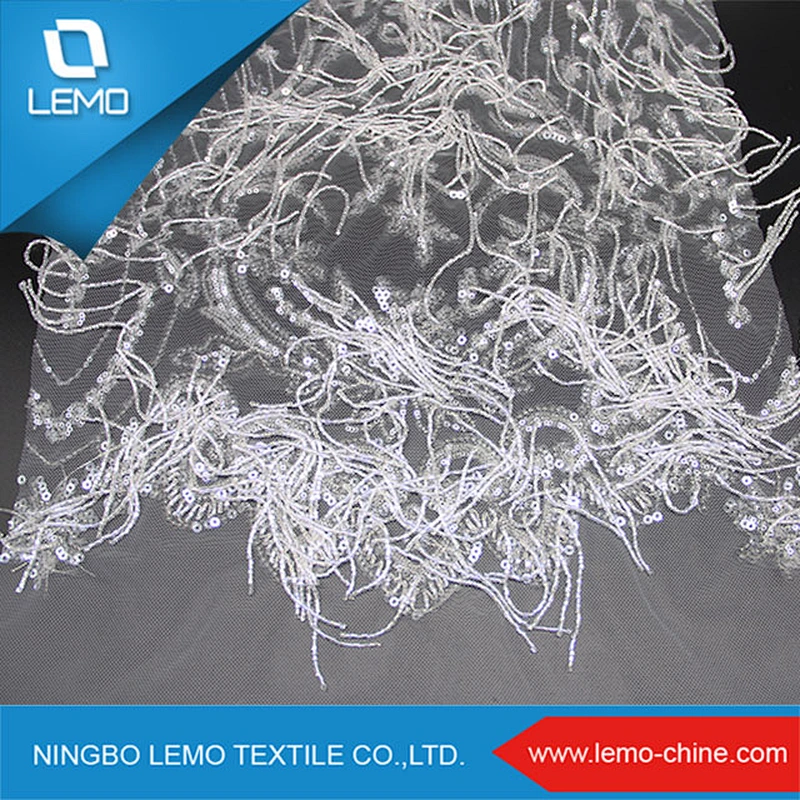 Indian 3d Wholesale Bridal Wedding Dress Mesh Beaded Lace Fabric