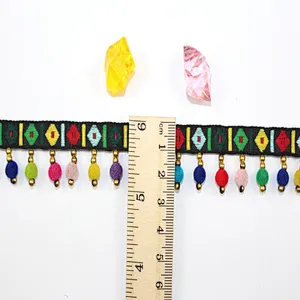 2.5cm african color ribbon ball lace trim for garment accessories