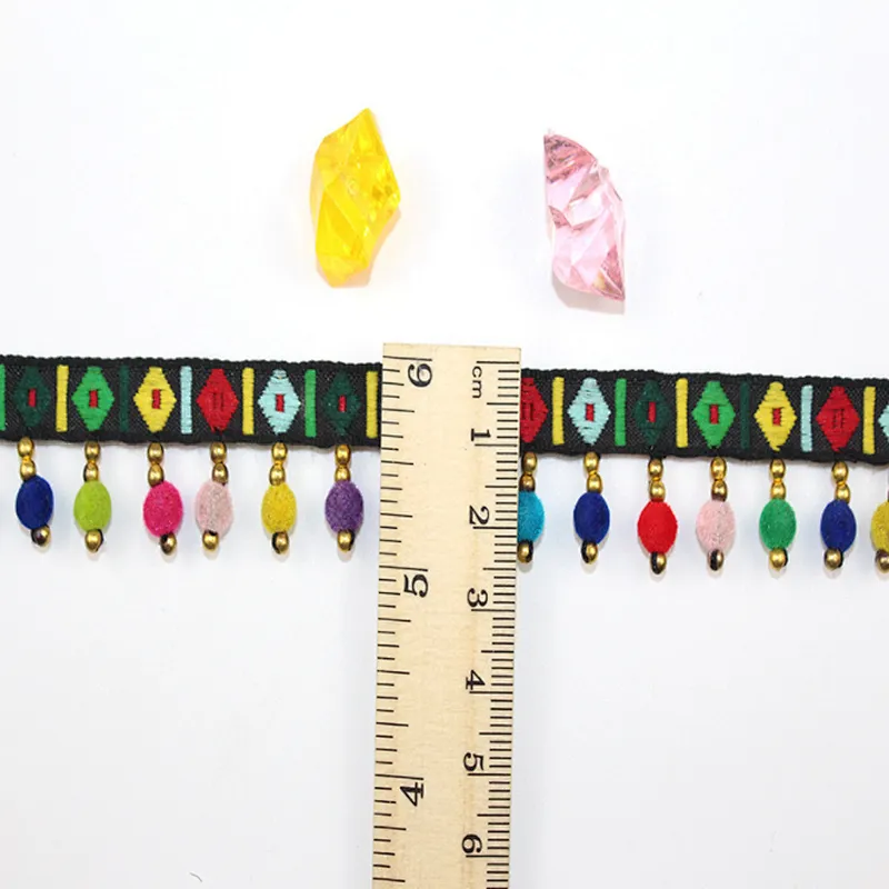 2.5cm african color ribbon ball lace trim for garment accessories