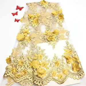 2019 high quality 3d lace fabric tulle embroidered fabric